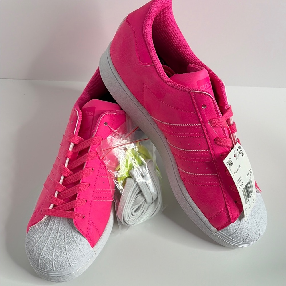 adidas Hot Pink Superstar Classic Shell-Toe Sneakers FY2743